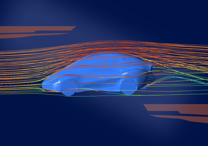 CFD flow simulation around a simplified SUV body