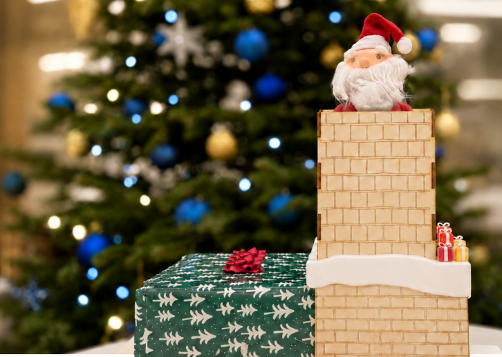 Santa’s Stuck!, an interactive toy of Santa stuck in a chimney